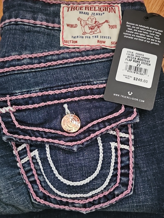 True Religion Denim - NWT True Religion Becca Bootcut Flap Rope Stitch Jeans Jazz Lounge Size 27